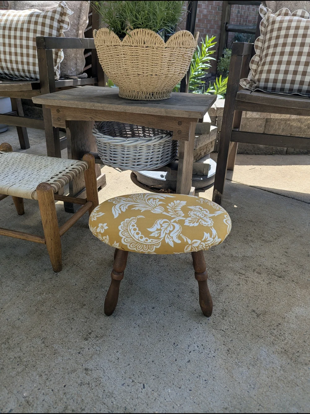 Antique Footstool Accent Stool